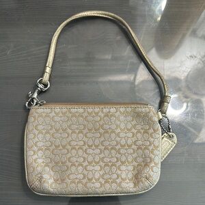 Coach Gold Clutch Wristlet Bag